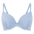 Cherry Padded Underwired Push-Up Bra, Blue