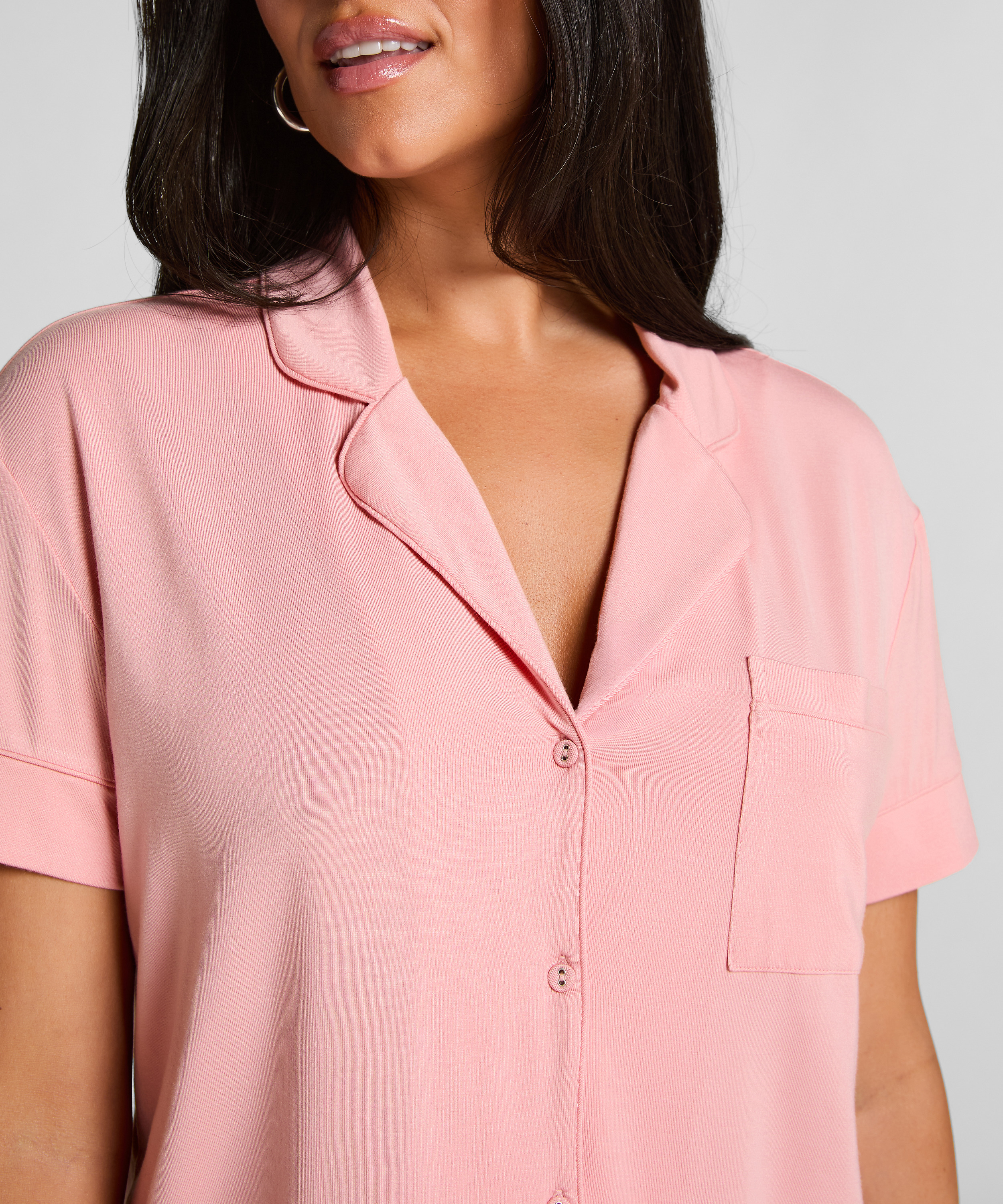 Essential Jersey Short-Sleeved Jacket, Pink, main