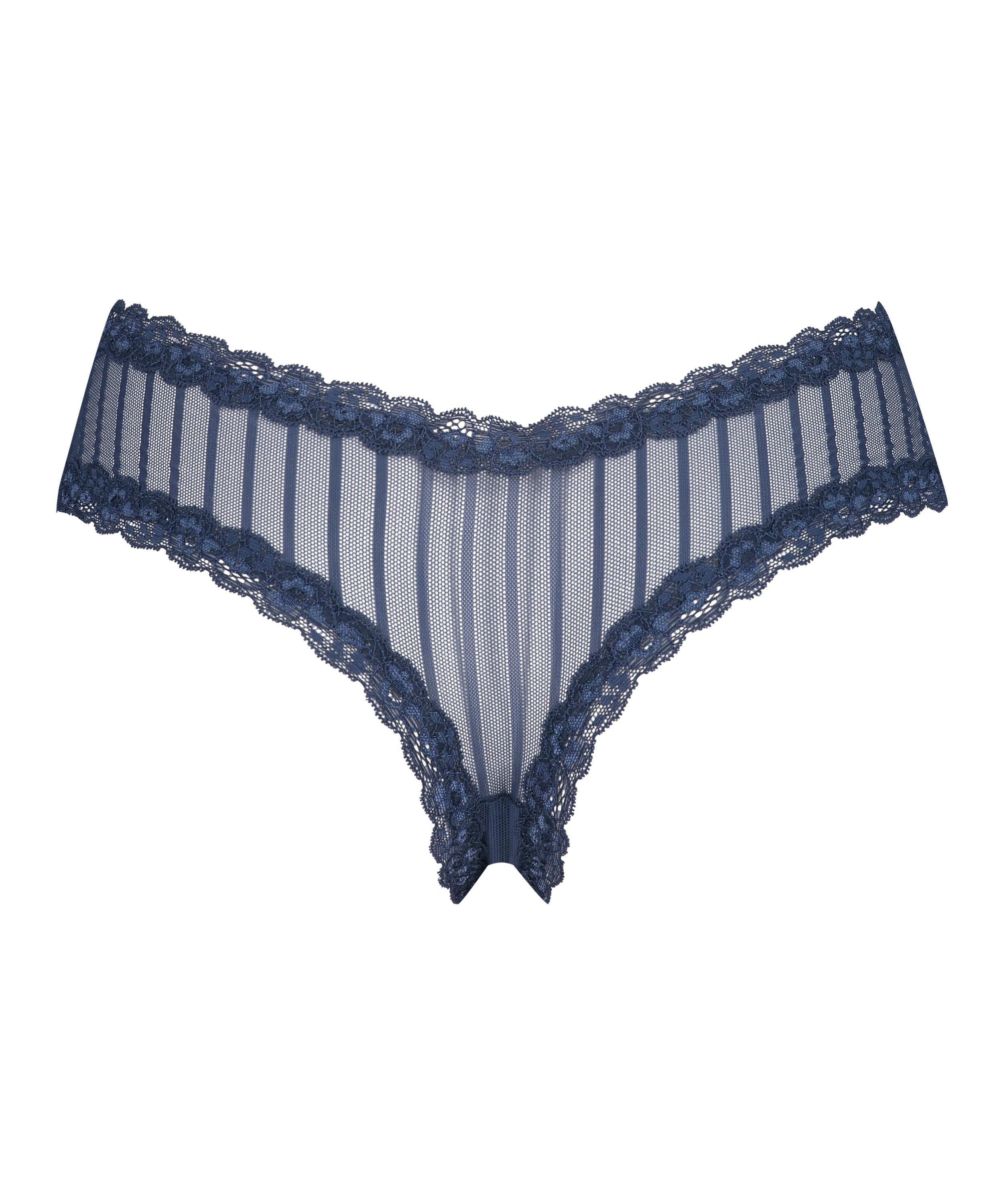 V-shaped Brazilian knickers mesh, Blue, main