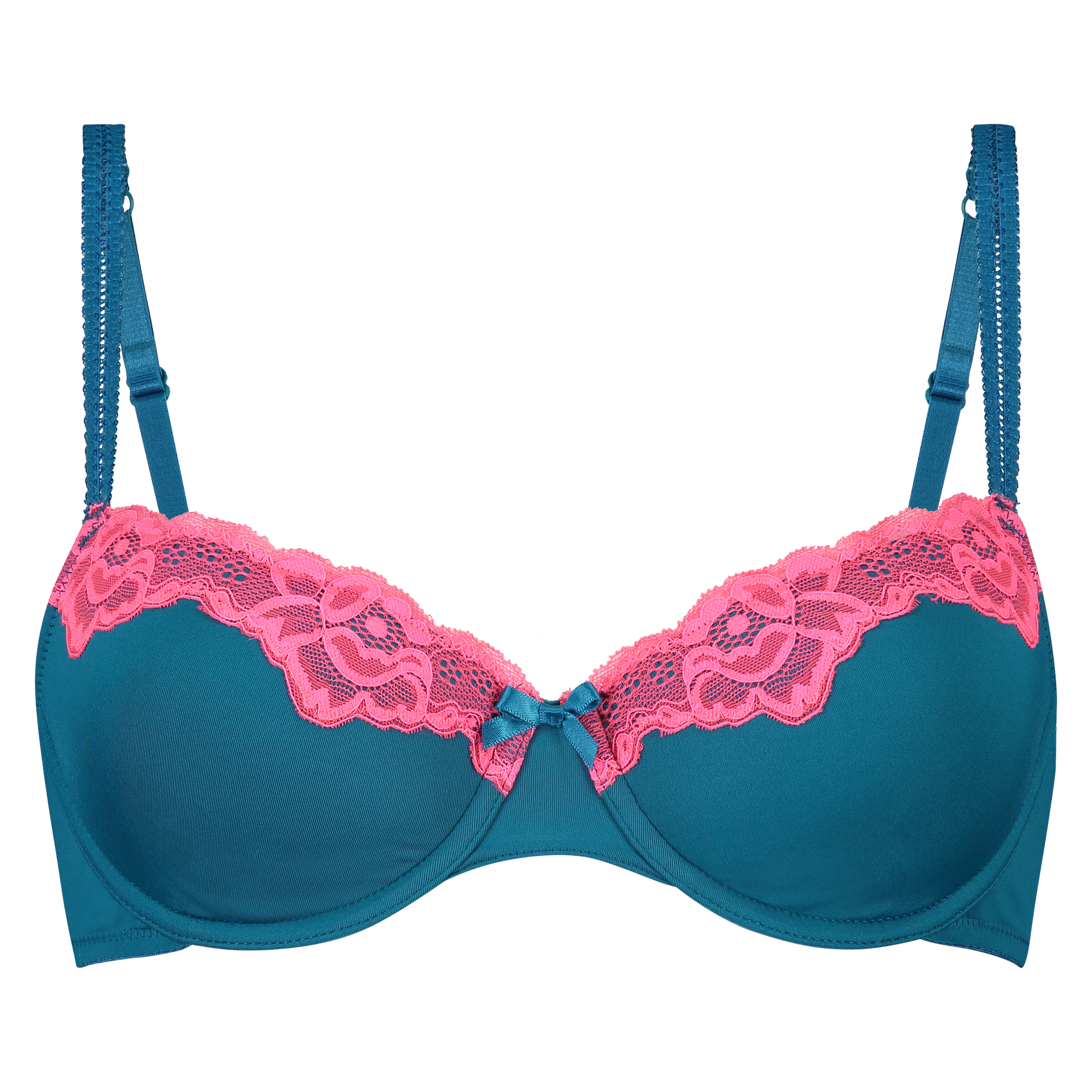 Secret Lace Padded Underwired Bra, Blue, main