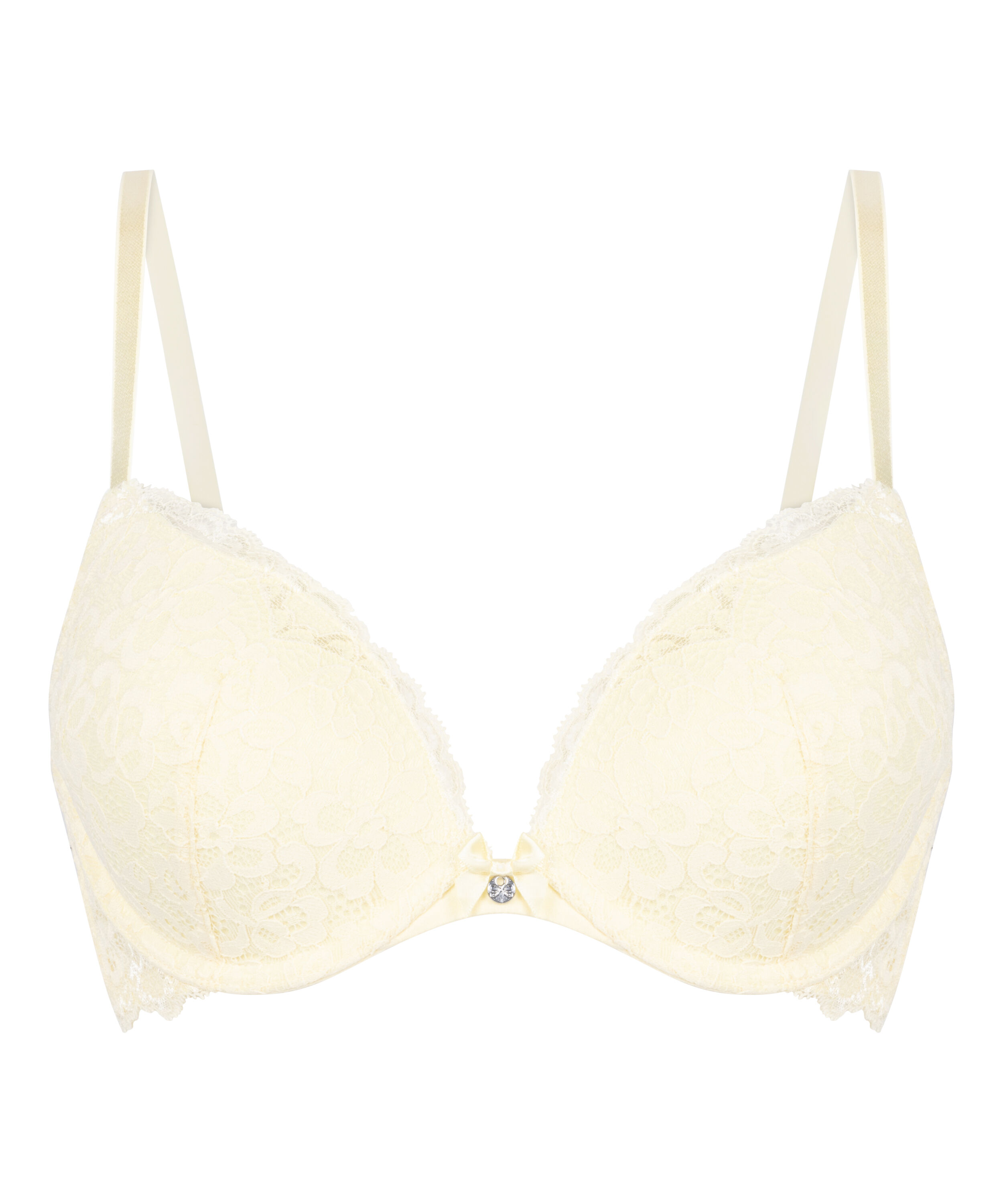 Marine Padded Push-Up Underwired Bra, Yellow