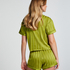 Satin pyjama shorts, Green