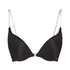 Transparant Padded Underwired Push-Up Bra, Black