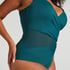 Shaping Shell Mesh Swimsuit, Green