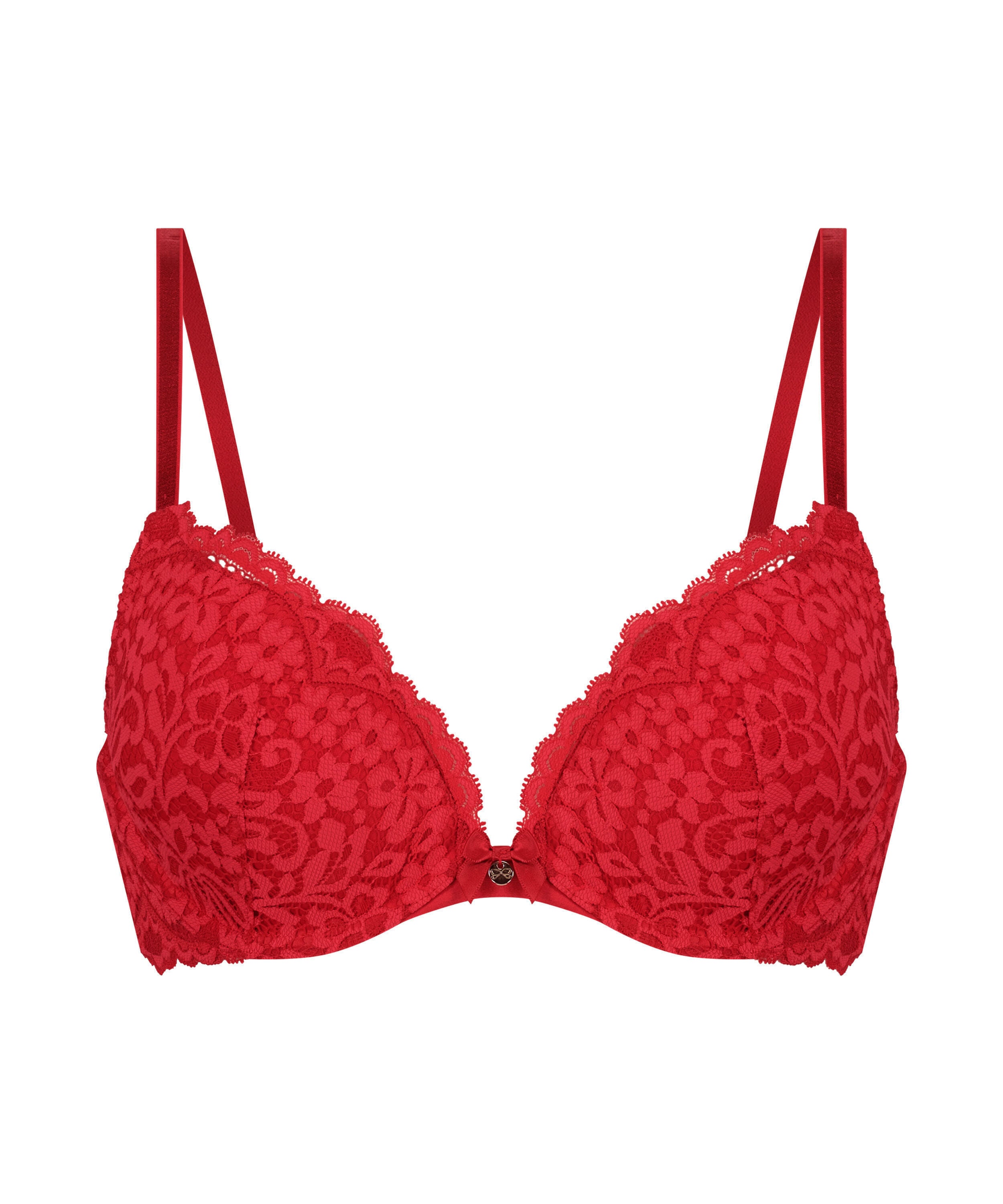 Rose padded push-up bra, Red