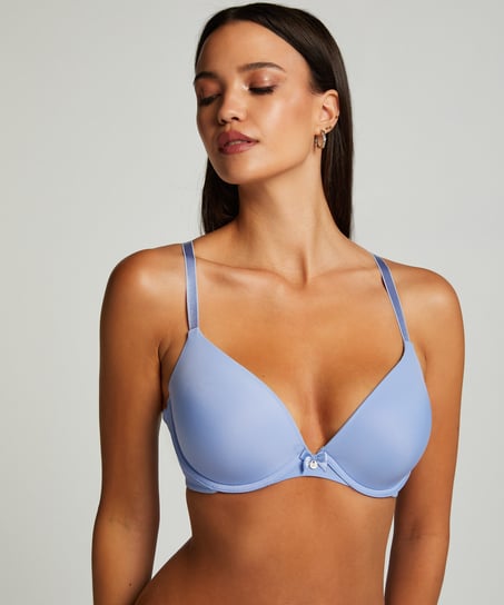 Plunge Padded Underwired Bra, Blue