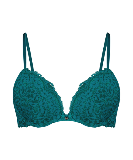 Rose padded push-up bra, Green