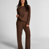 Jersey Long-Sleeved Pyjama Top, Brown