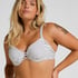 Padded Underwired Bikini Top Stripes, White