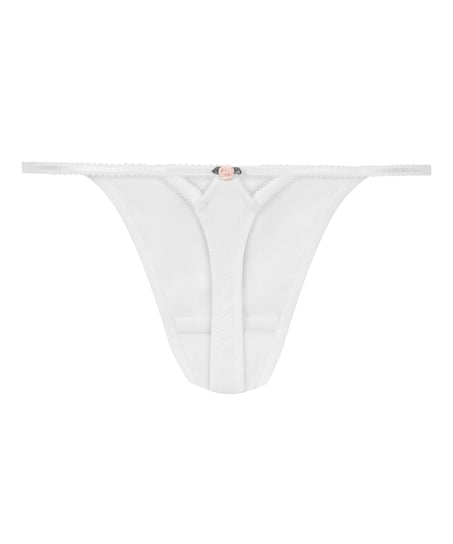 Pointelle Thong, White