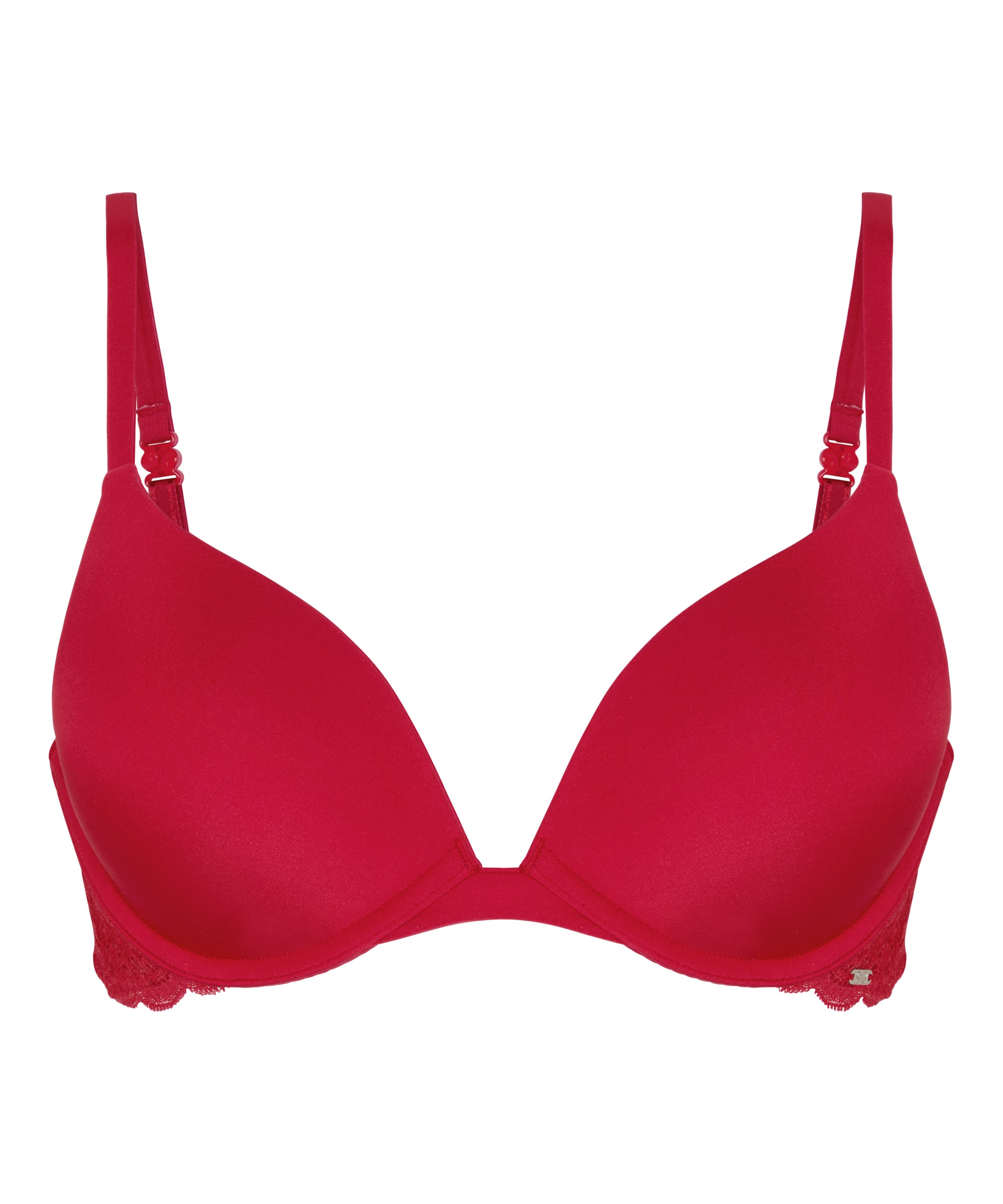 Angie Padded Underwired Push-Up Bra, Red, main