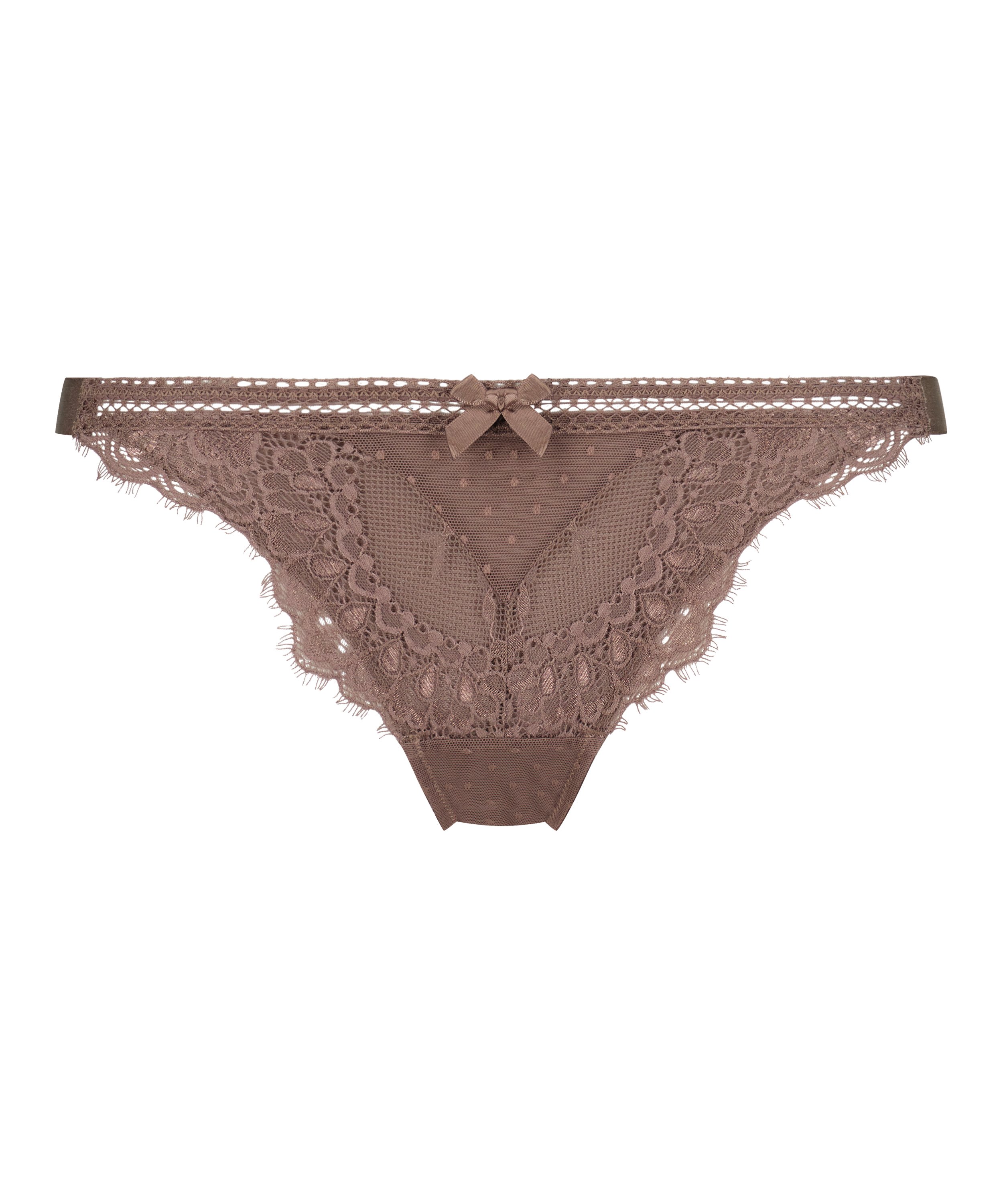 Bessie high-cut thong, Brown, main