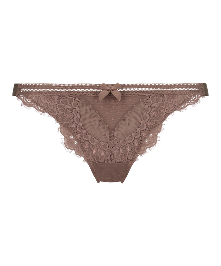 Bessie high-cut thong, Brown