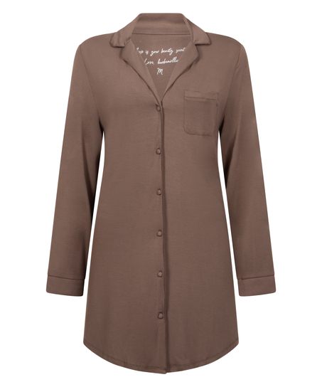 Essential Jersey Shirtdress, Brown