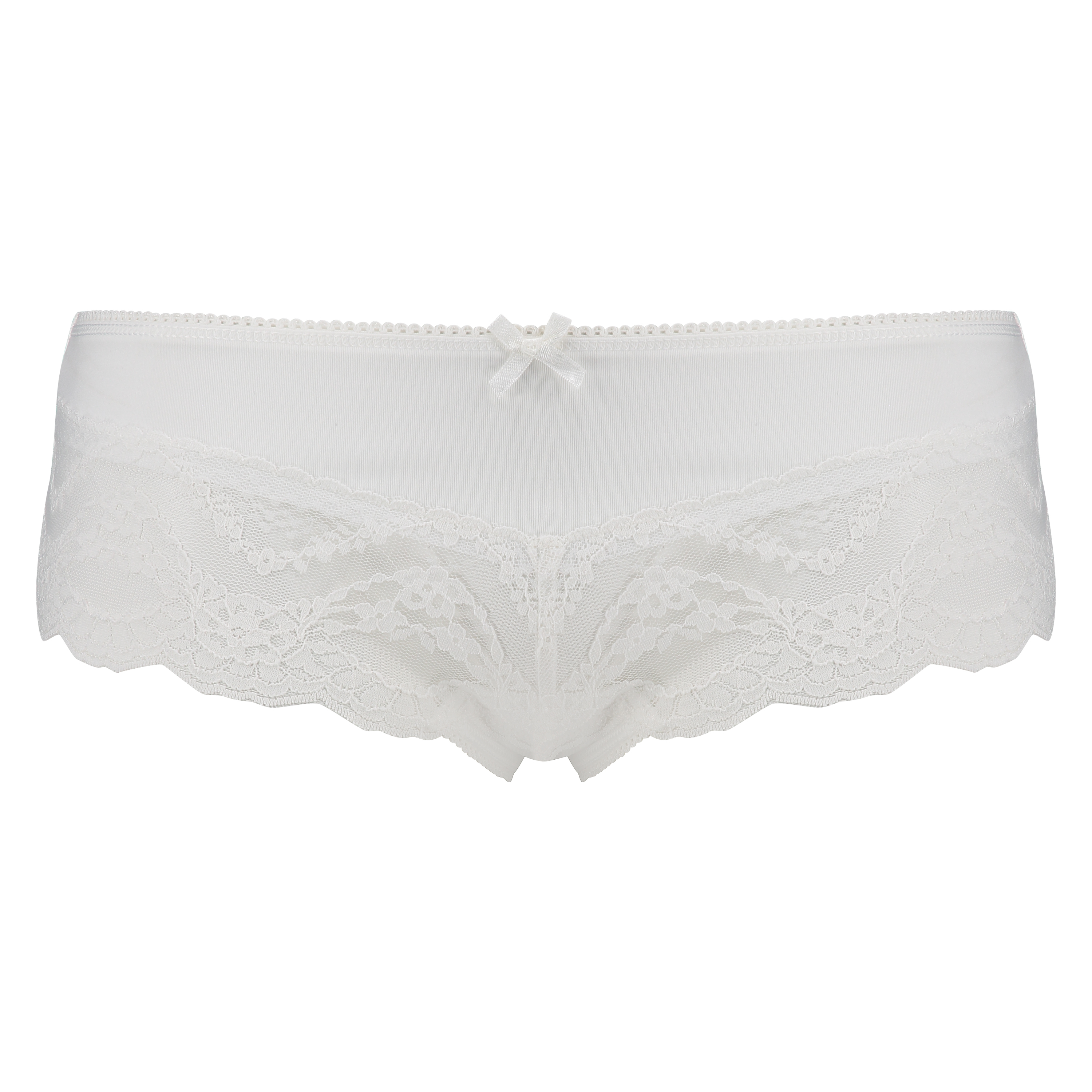 Lacey Microfibre Brazilian, White, main