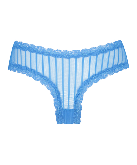 V-shaped Brazilian knickers mesh, Blue