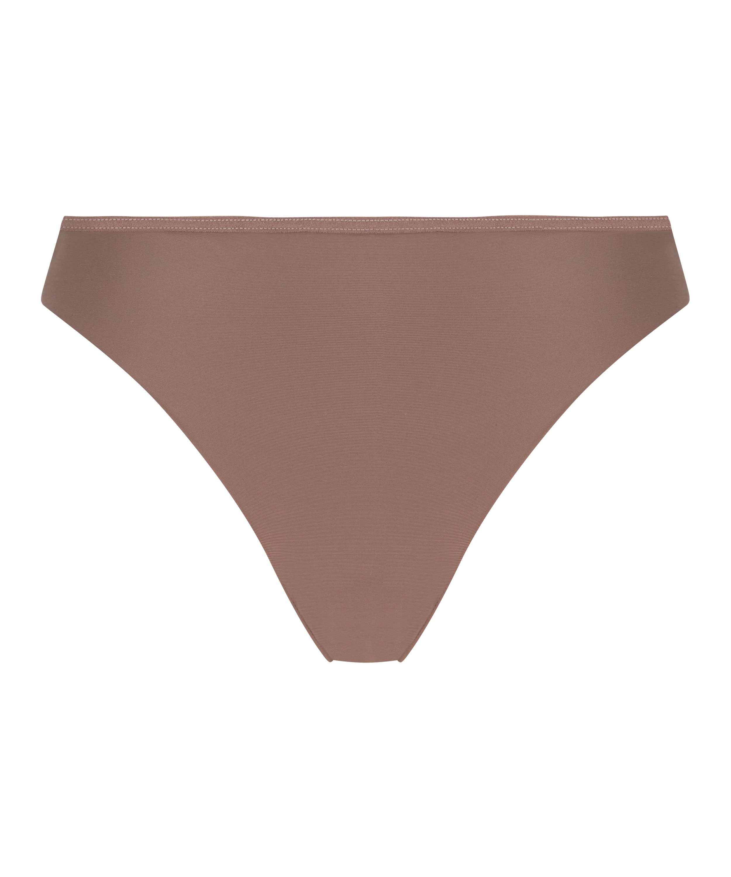 Lace Back Invisible Thong, Brown, main