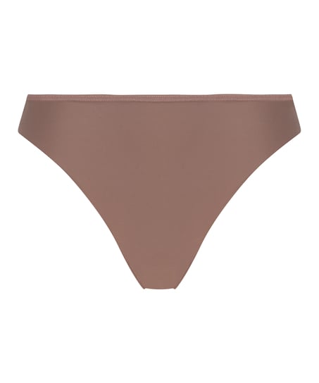 Lace Back Invisible Thong, Brown