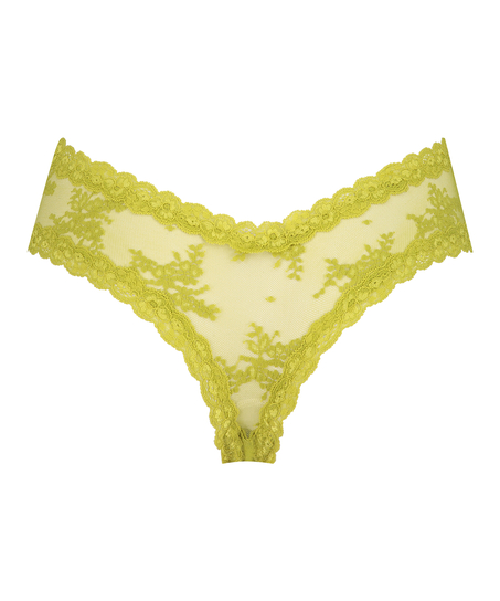 V-shaped Brazilian knickers mesh, Green