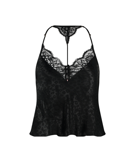 Leopard Cami, Black