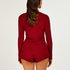 Brushed Short Onesie, Red