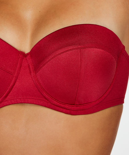 Lola Padded Push-Up Underwired Bikini Top, Red