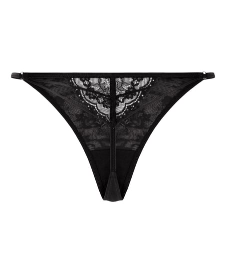 Sabrina Highleg Thong, Black