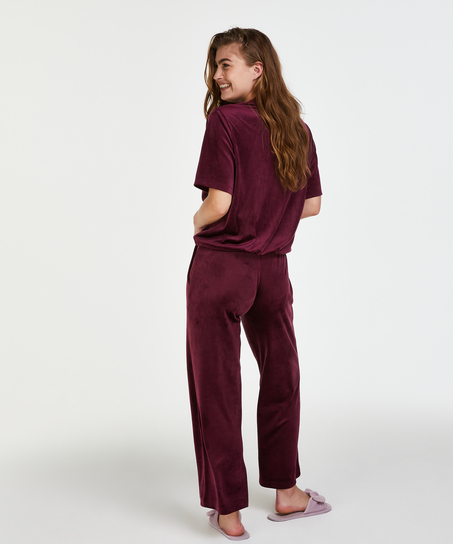 Velours Pyjama Bottoms, Red