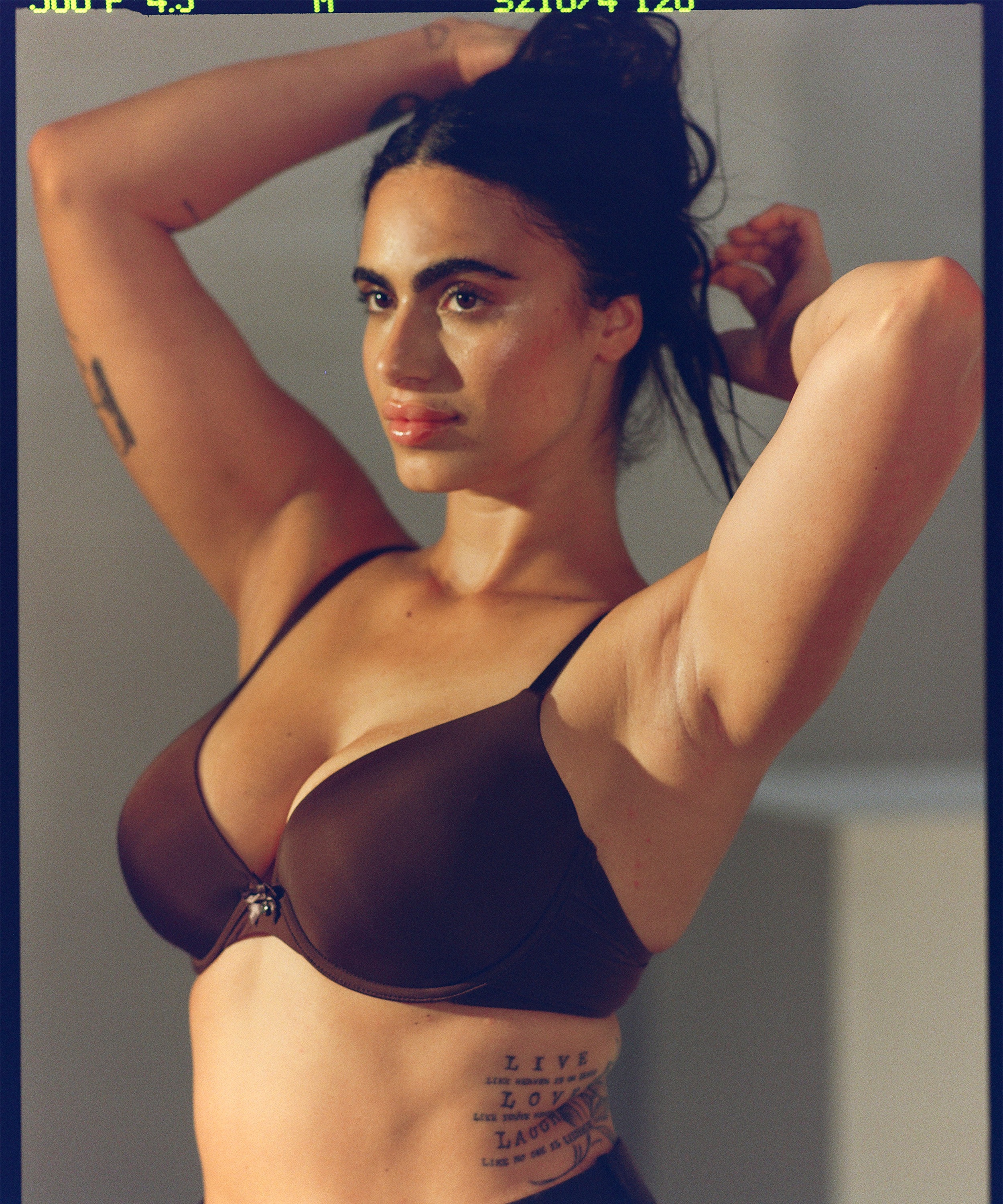 Plunge Padded Underwired Bra, Brown, main