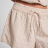 Short Linen Check, White