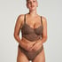 Arabella Padded Underwired Longline Bra, Brown