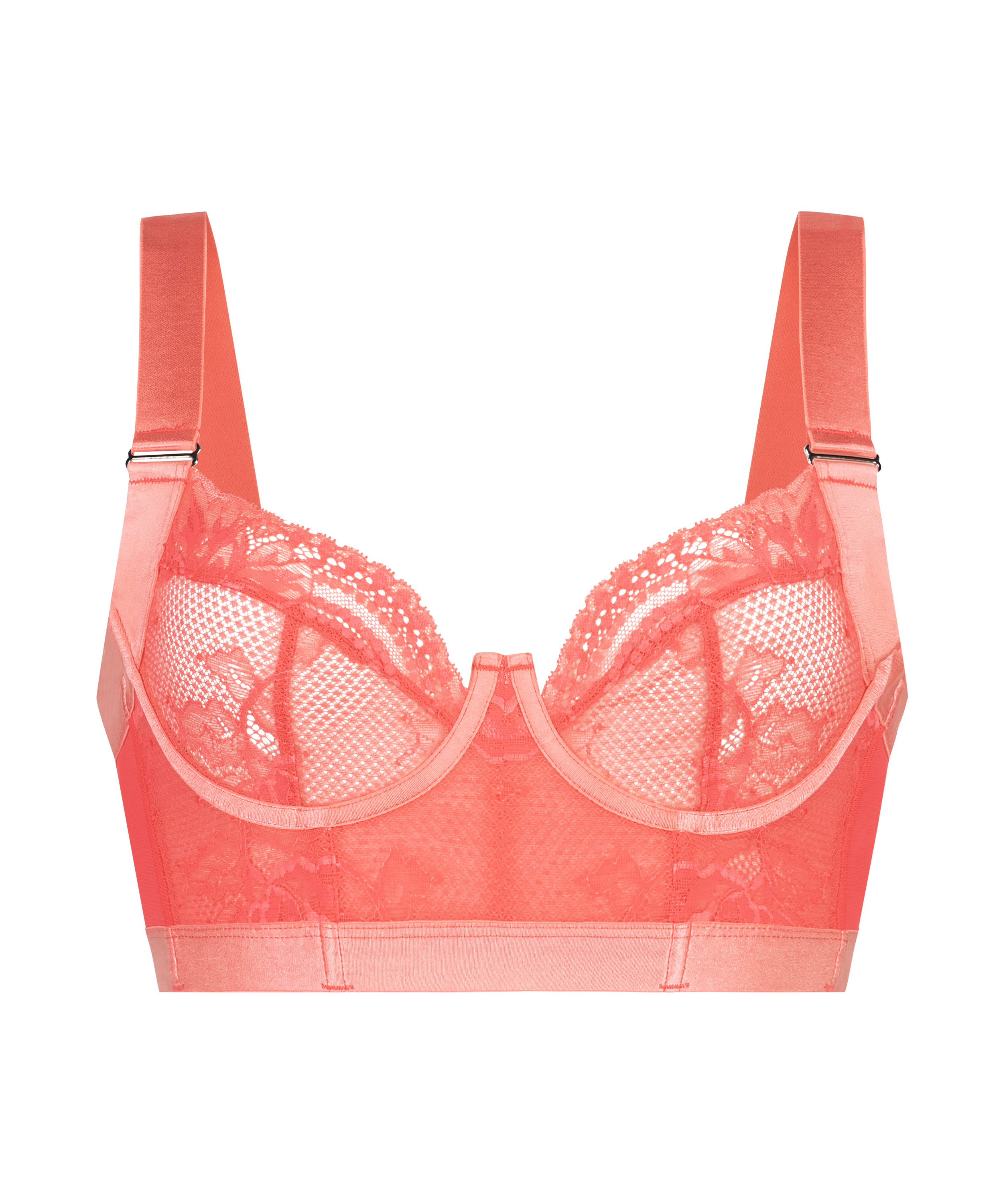 Hana Non-Padded Longline Underwired Bra, Pink, main