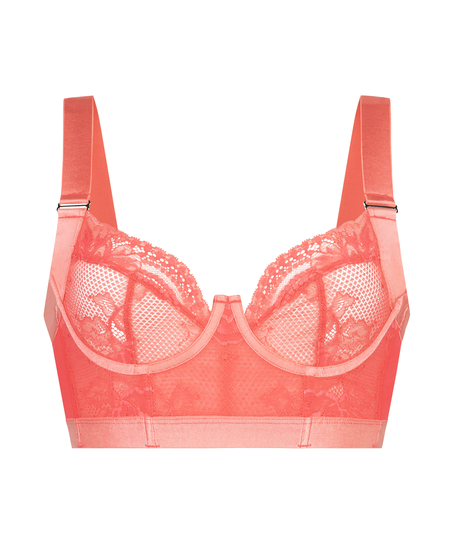 Hana Non-Padded Longline Underwired Bra, Pink