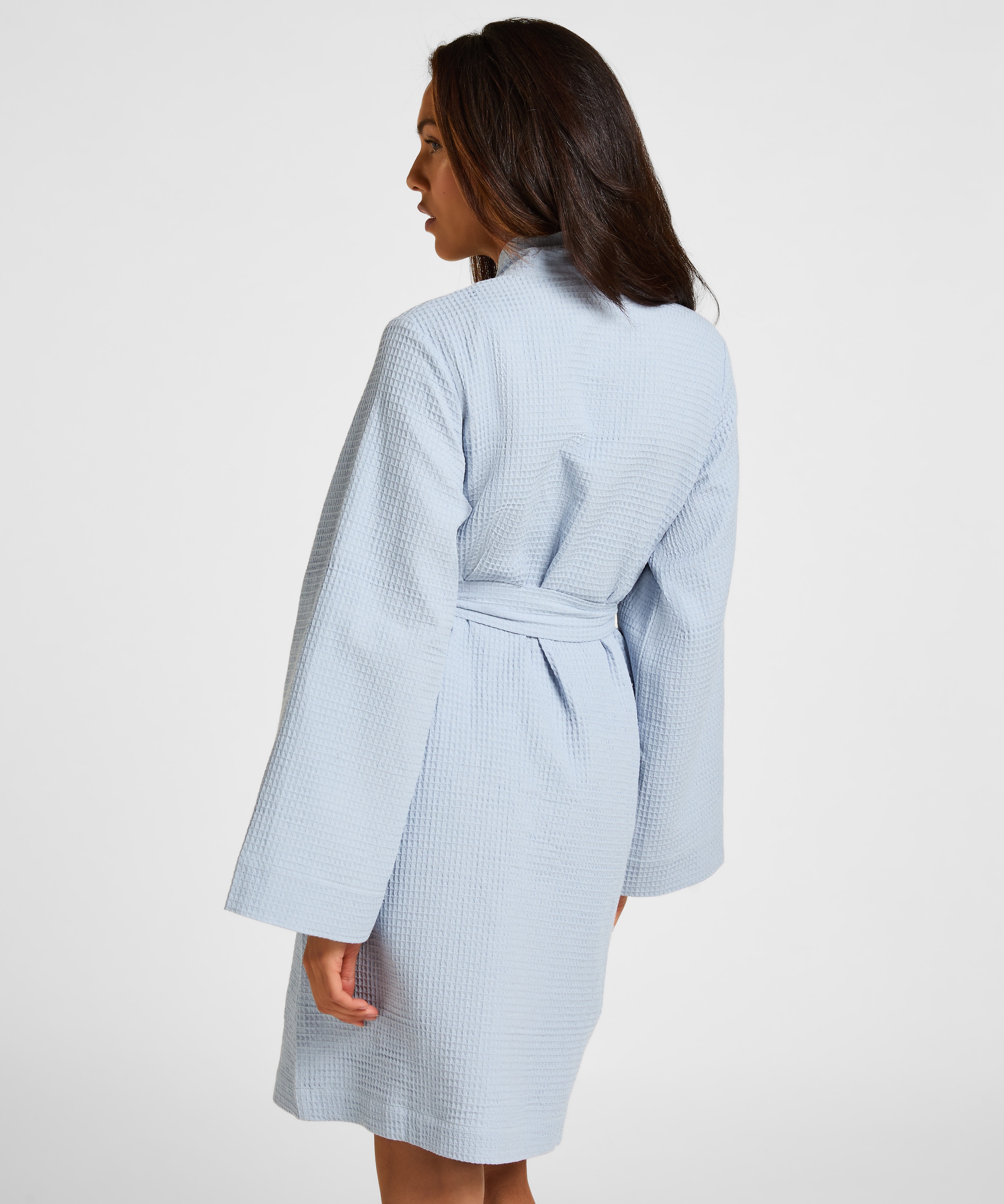 Waffle Bathrobe, Blue, main