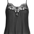 Plisse Lace Cami, Black