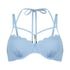 Scallop Padded Underwired Bikini Top, Blue