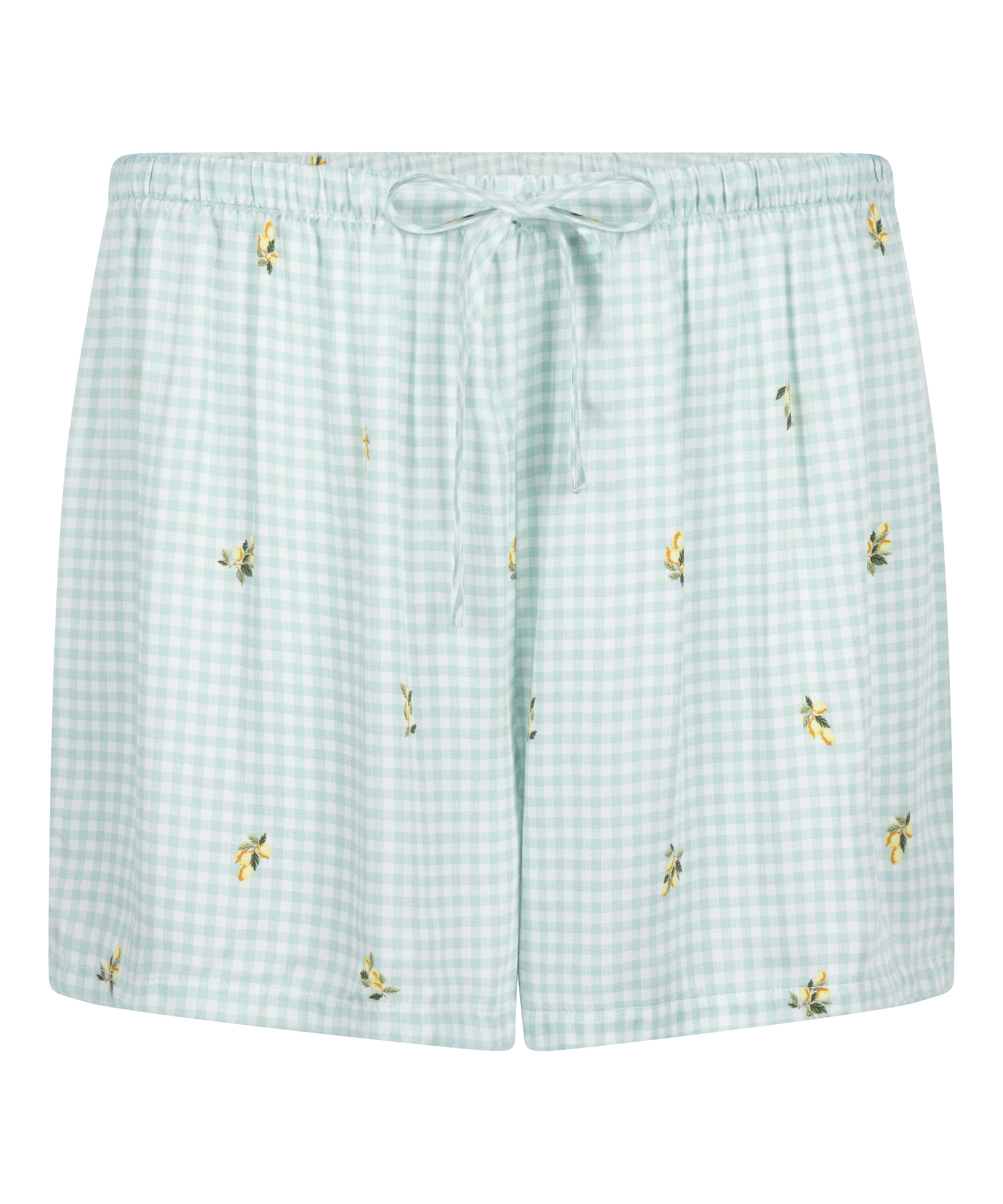 Short Viscose Check Print, Green
