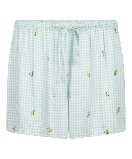 Short Viscose Check Print, Green
