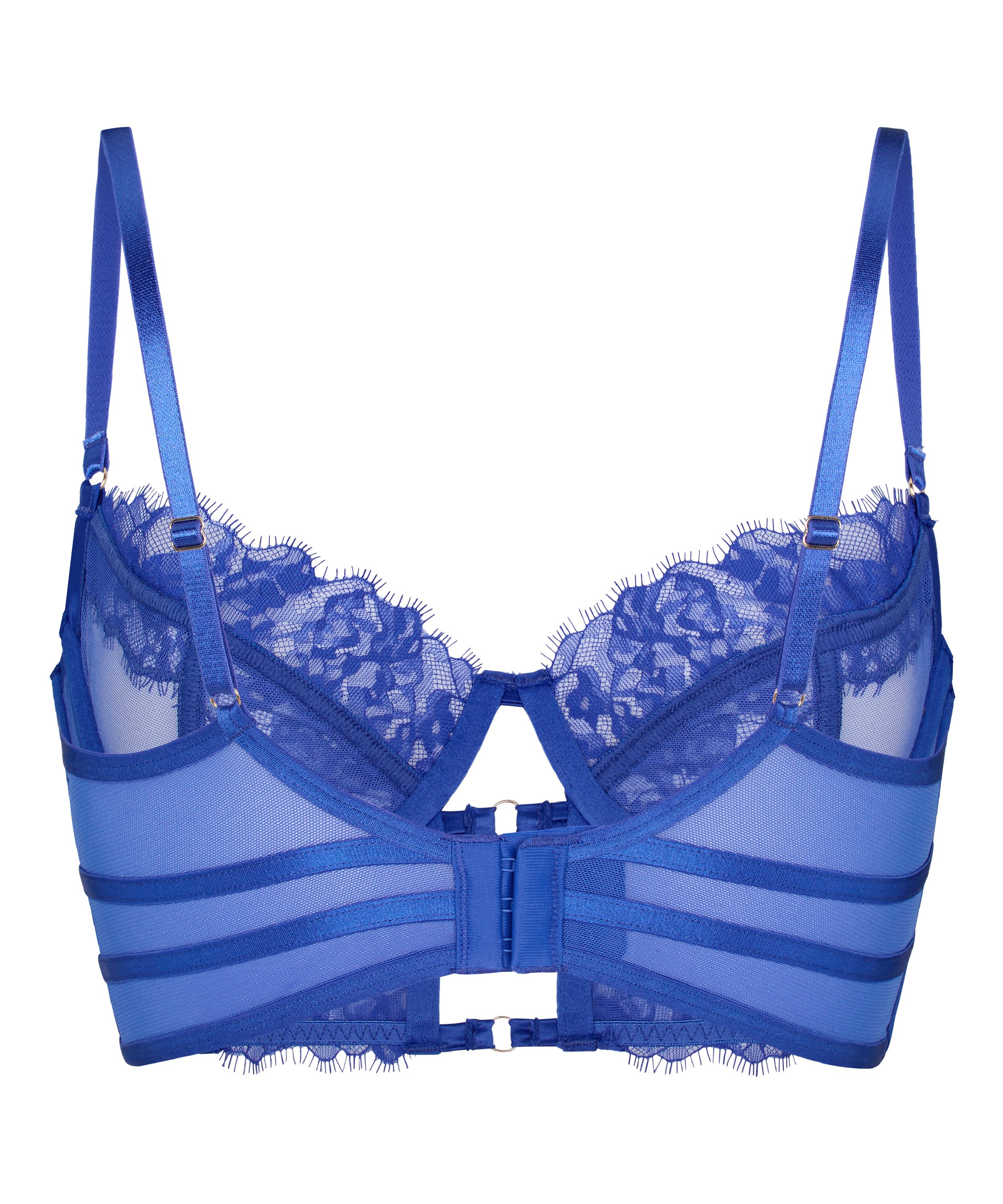 Nienke Non-Padded Underwired Longline Bra, Blue, main