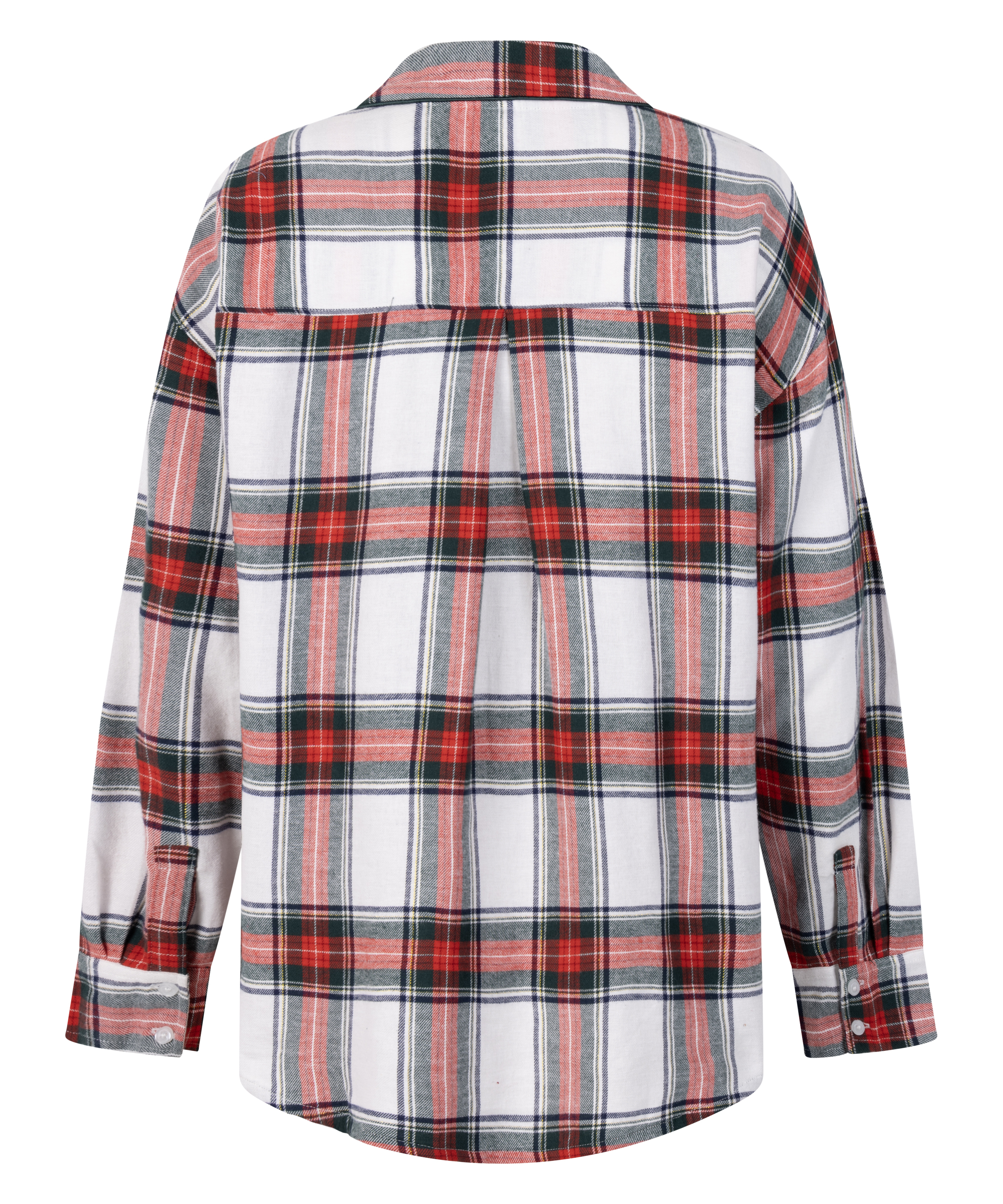 Flannel Pyjama Top, White, main