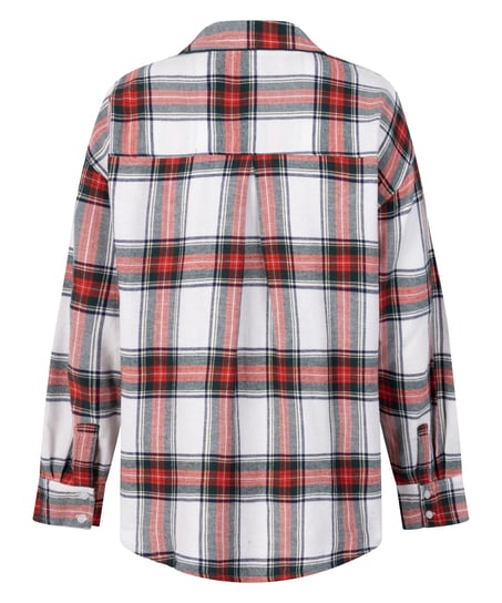 Flannel Pyjama Top, White