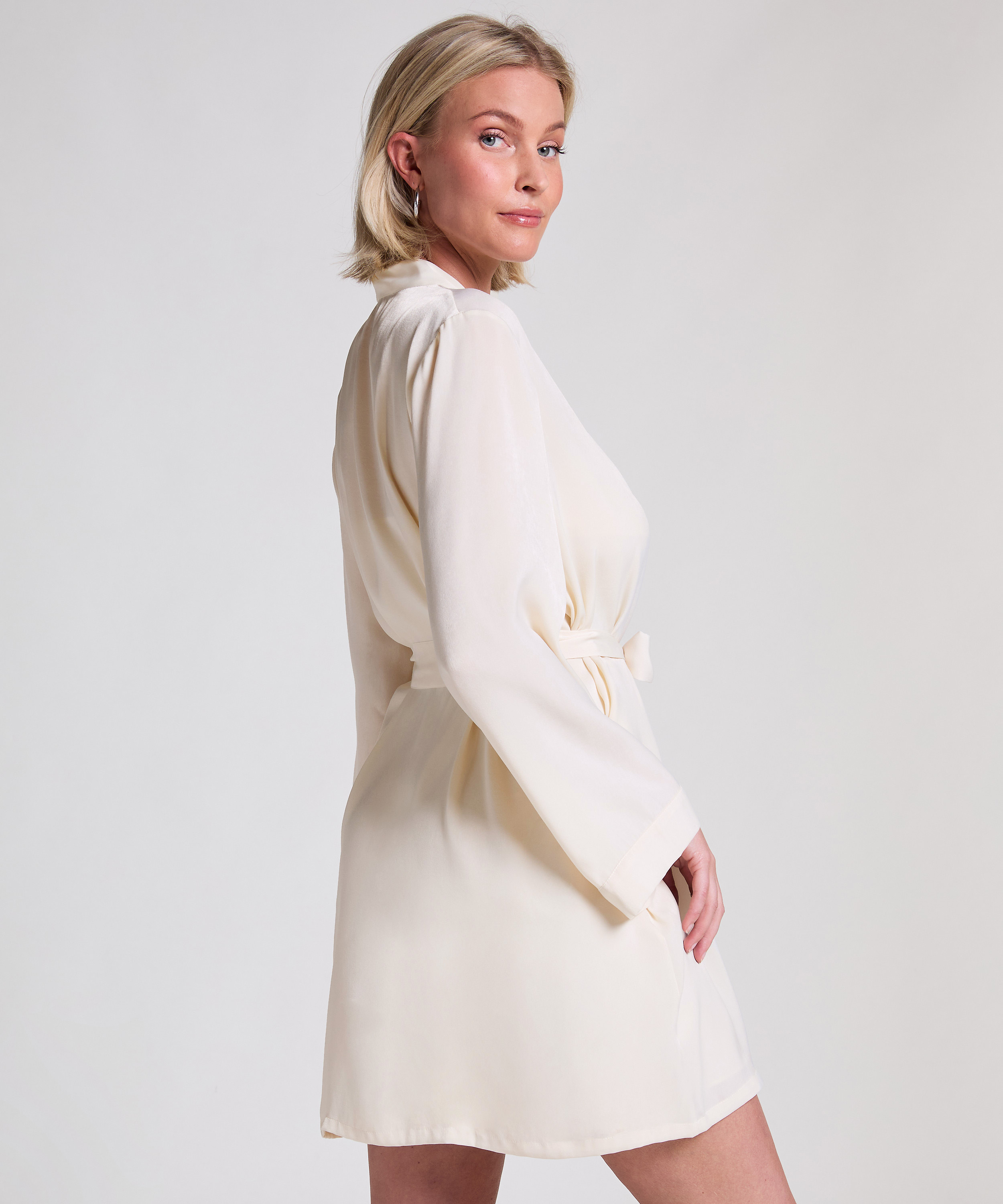 Satin Kimono, White, main