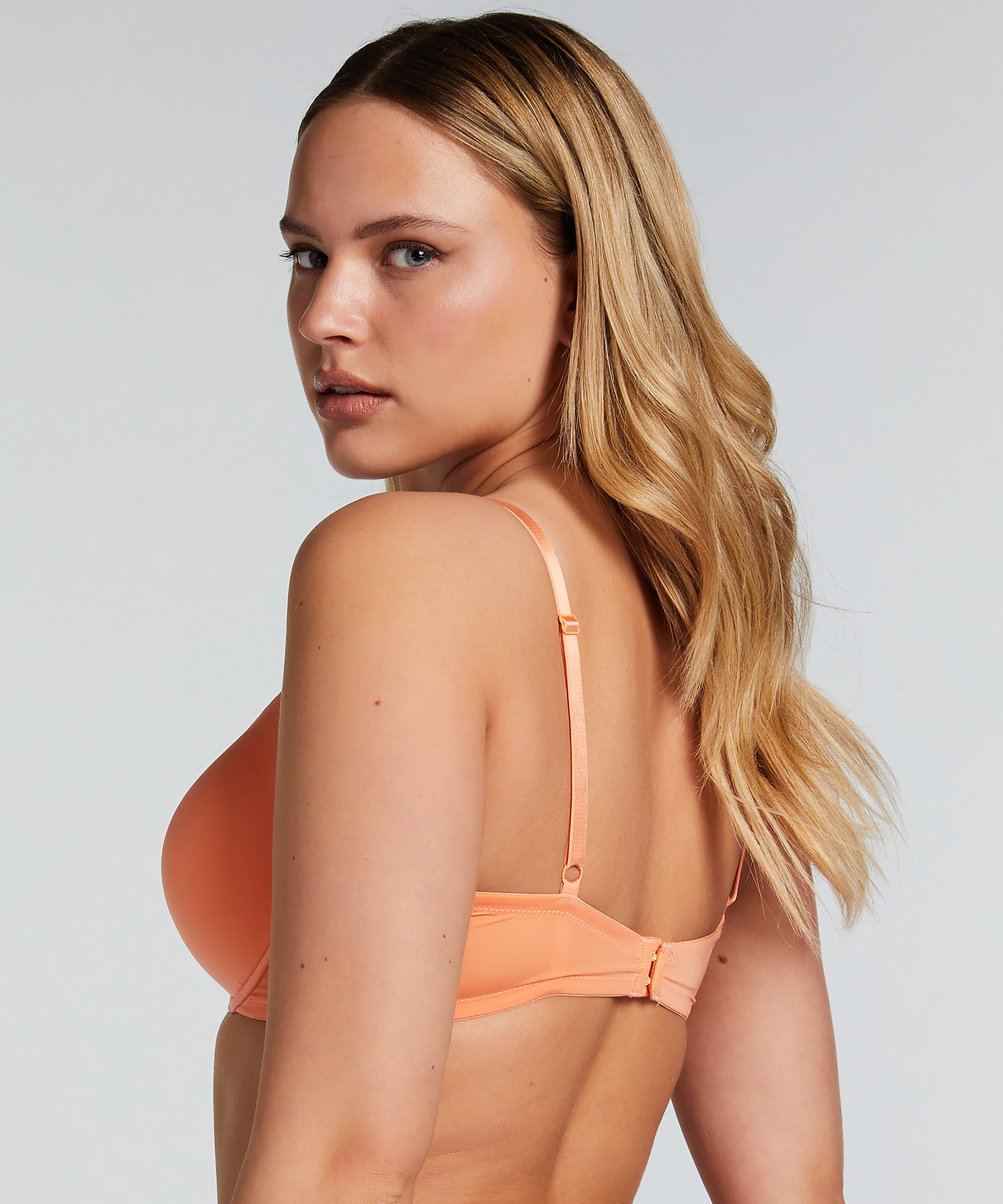 Plunge Padded Underwired Bra, Orange, main