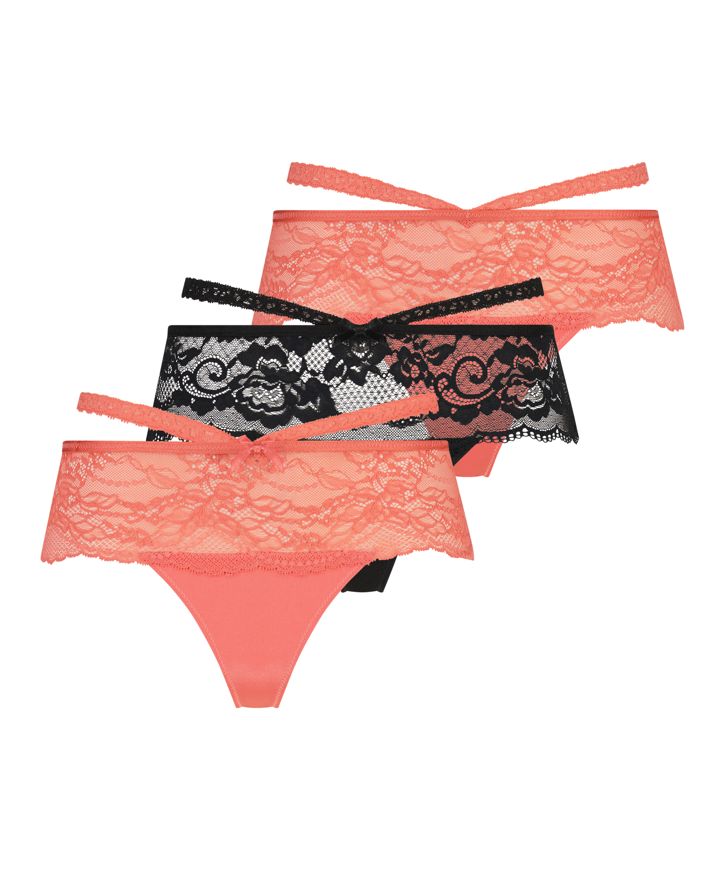 3-Pack Francesca Boxer Thong, Orange, main