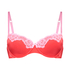Lace & Shine Padded Underwired Bra, Red
