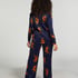 Satin Long-Sleeved Jacket, Blue