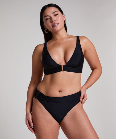 Luna Triangle Bikini Top, Black