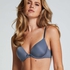 Plunge Padded Underwired Bra, Gray