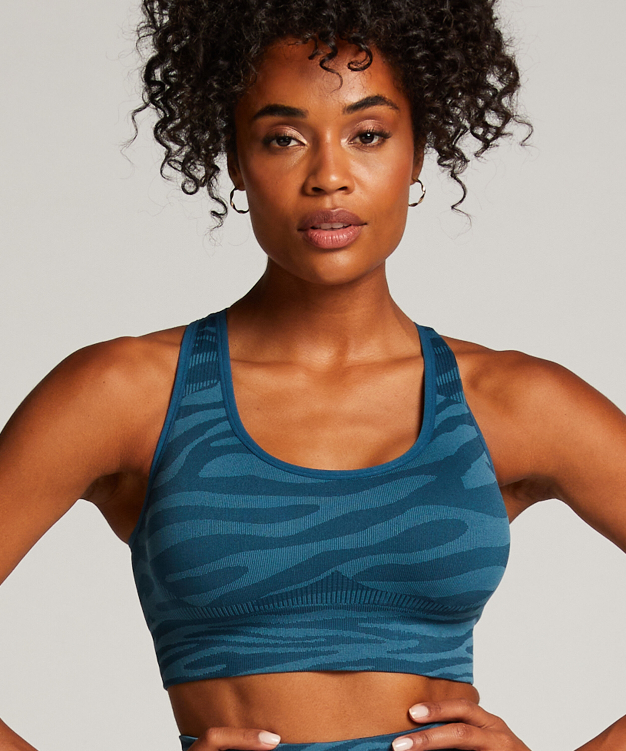HKMX Seamless Sports Bra, Blue