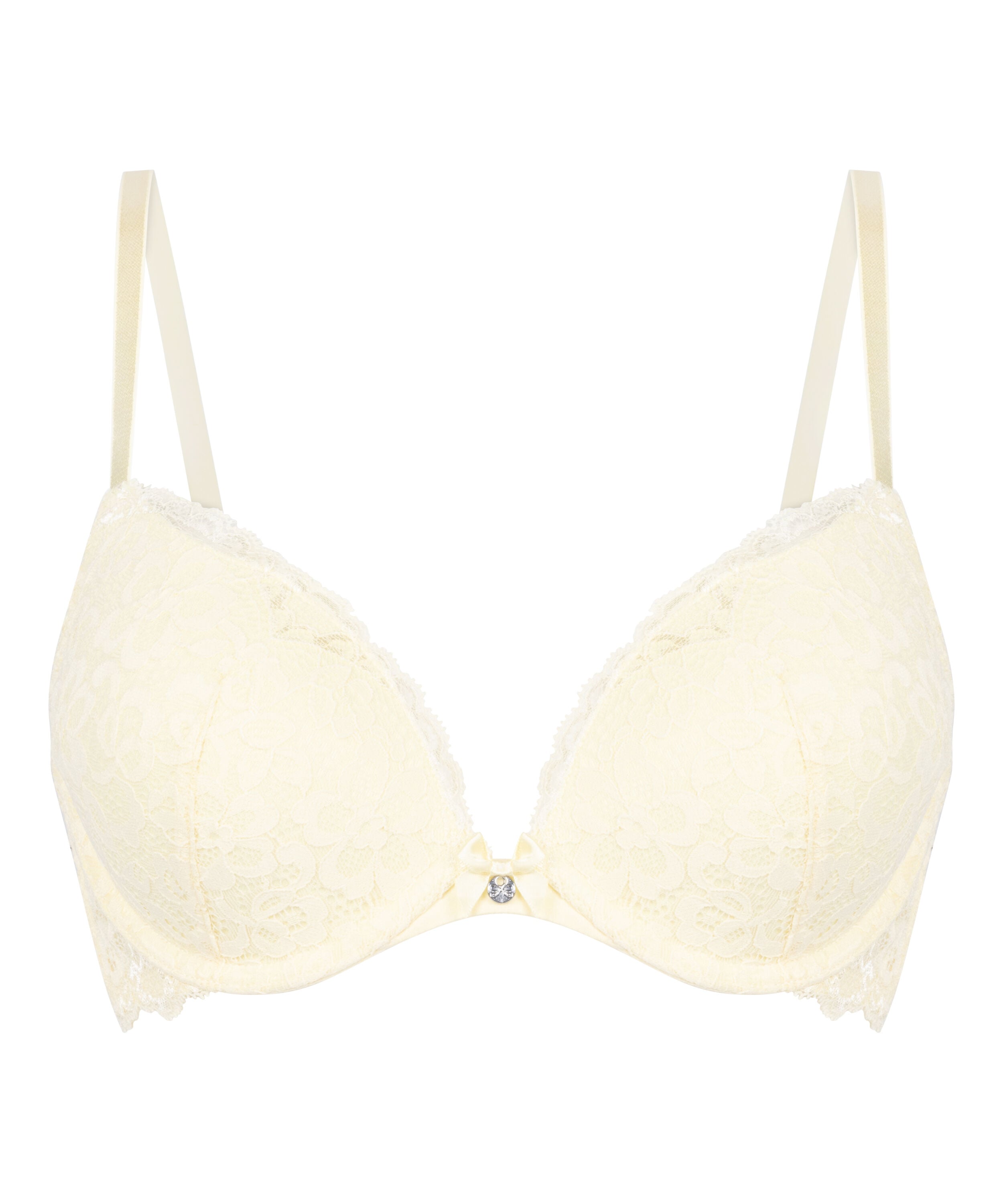 Marine Padded Push-Up Underwired Bra, Yellow